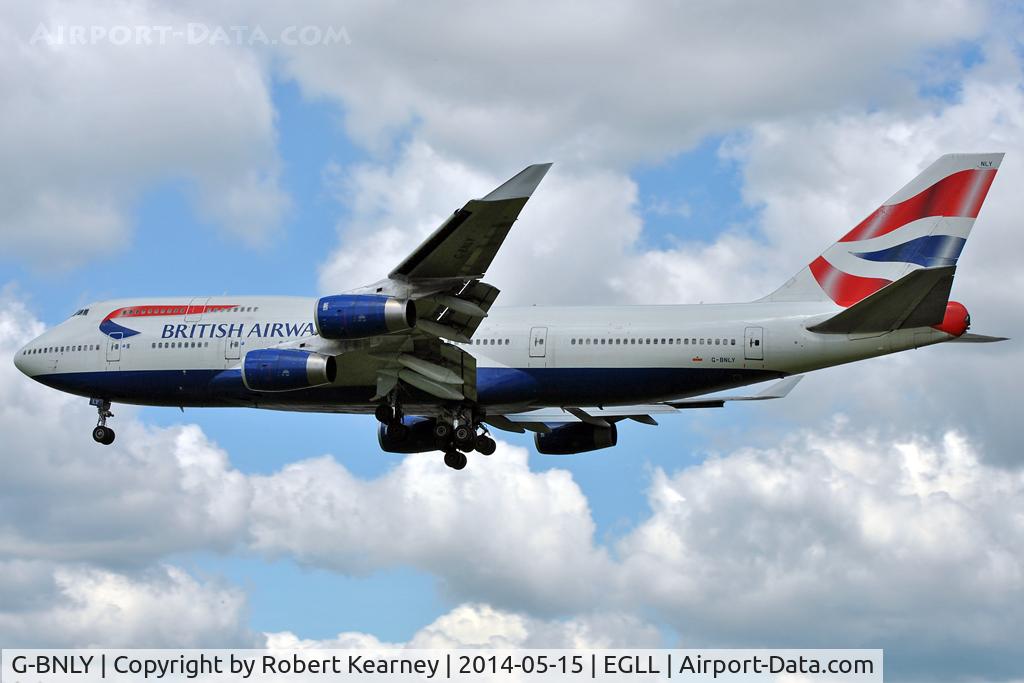 G-BNLY, 1993 Boeing 747-436 C/N 27090, On short finals at LHR