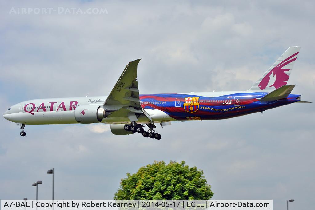 A7-BAE, 2009 Boeing 777-3DZ/ER C/N 36104, On short finals at LHR