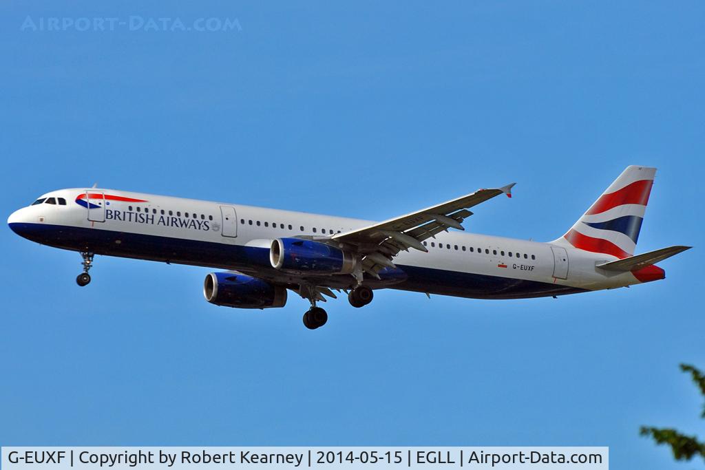 G-EUXF, 2004 Airbus A321-231 C/N 2324, On short finals at LHR