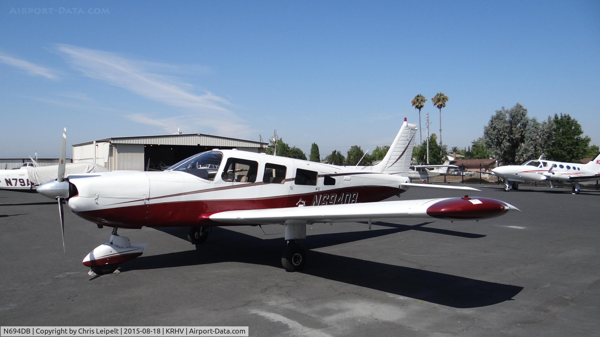 N694DB, 1975 Piper PA-32-300 Cherokee Six C/N 32-7540087, Locally-based 1975 Piper Saratoga joining the Lafferty Aircraft Sales roster at Reid Hillview Airport, San Jose, CA.