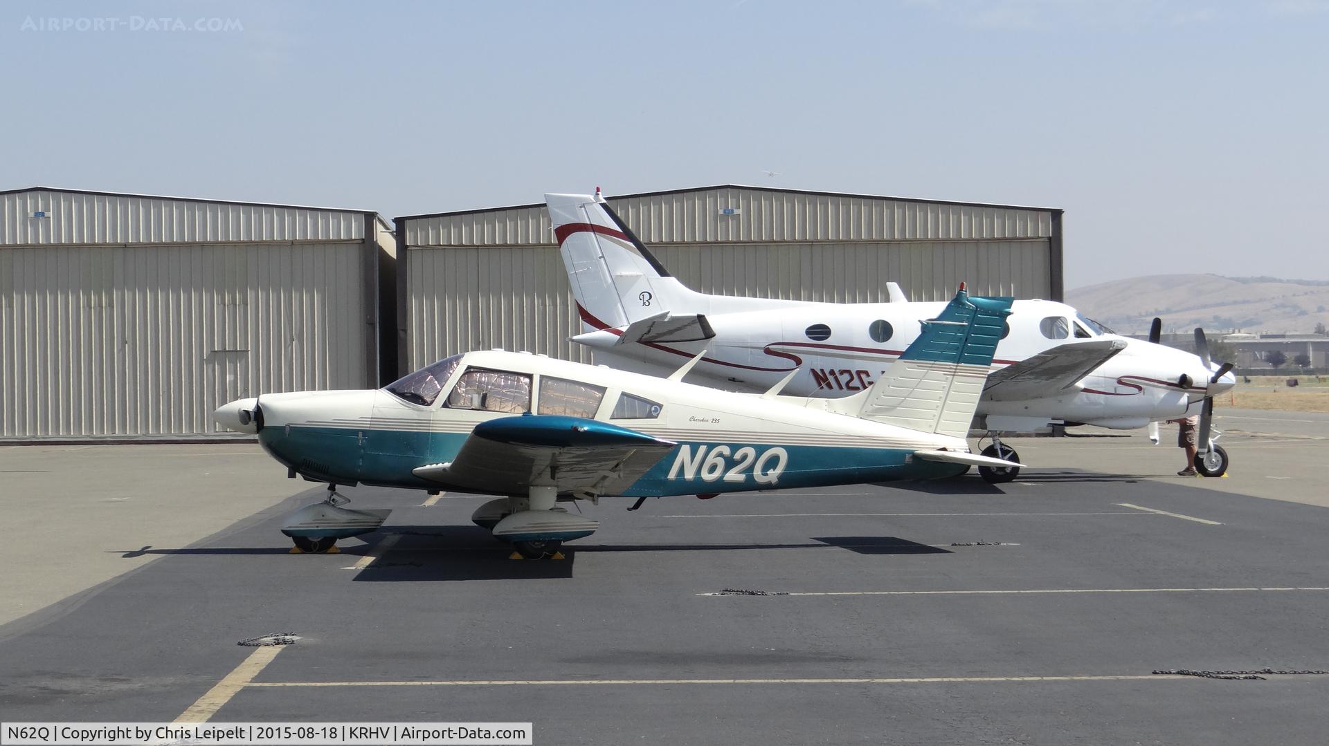 N62Q, 1972 Piper PA-28-235 Cherokee C/N 28-7210011, California-based 1972 Piper PA-28-235 parked on the transient ramp at Reid Hillview Airport, San Jose, CA.