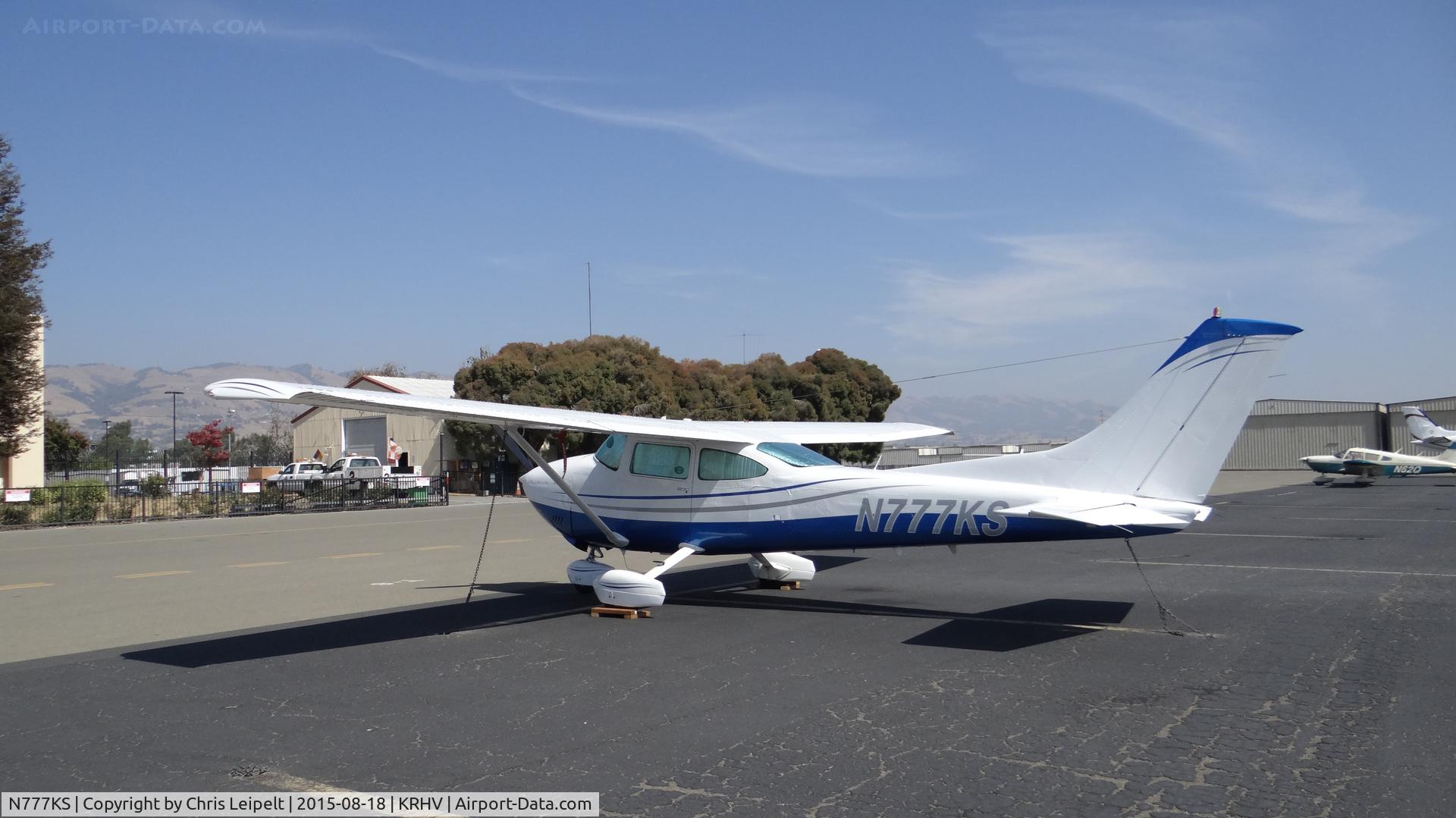 N777KS, 1978 Cessna 182Q Skylane C/N 18266736, Washington State-based 1978 Cessna 182Q parked on the transient ramp at Reid Hillview Airport, San Jose, CA.