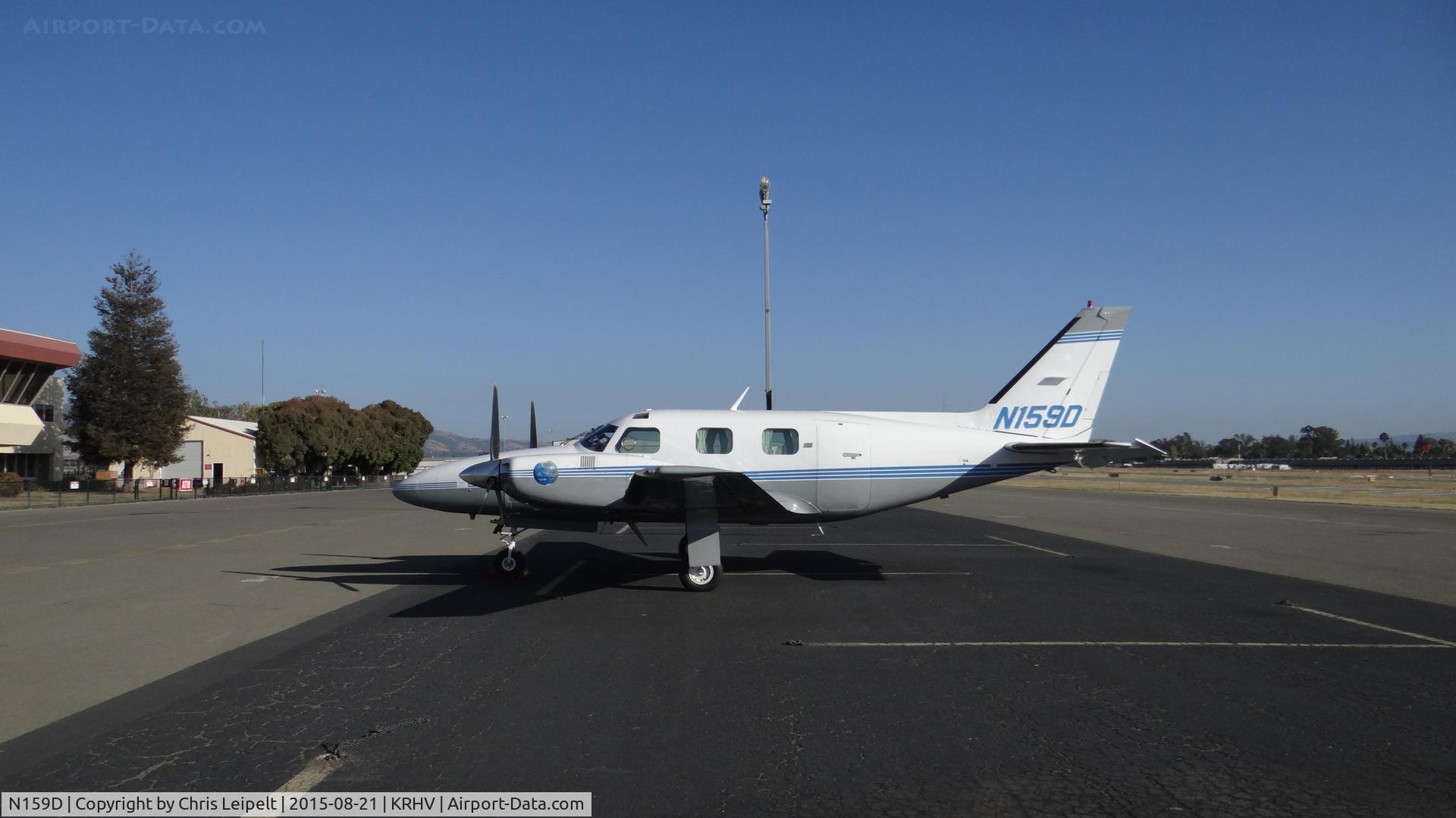 N159D, 1974 Piper PA-31P Navajo C/N 31P7530012, Apline Transportation LLC (Cambria, CA) 1974 Piper Navajo sitting on the transient ramp a few hours before departure at Reid Hillview Airport, San Jose, CA.