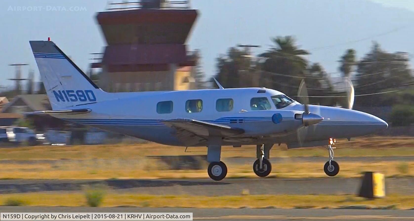 N159D, 1974 Piper PA-31P Navajo C/N 31P7530012, Apline Transportation LLC (Cambria, CA) 1974 Piper Navajo departing runway 31R at Reid Hillview Airport, San Jose, CA.