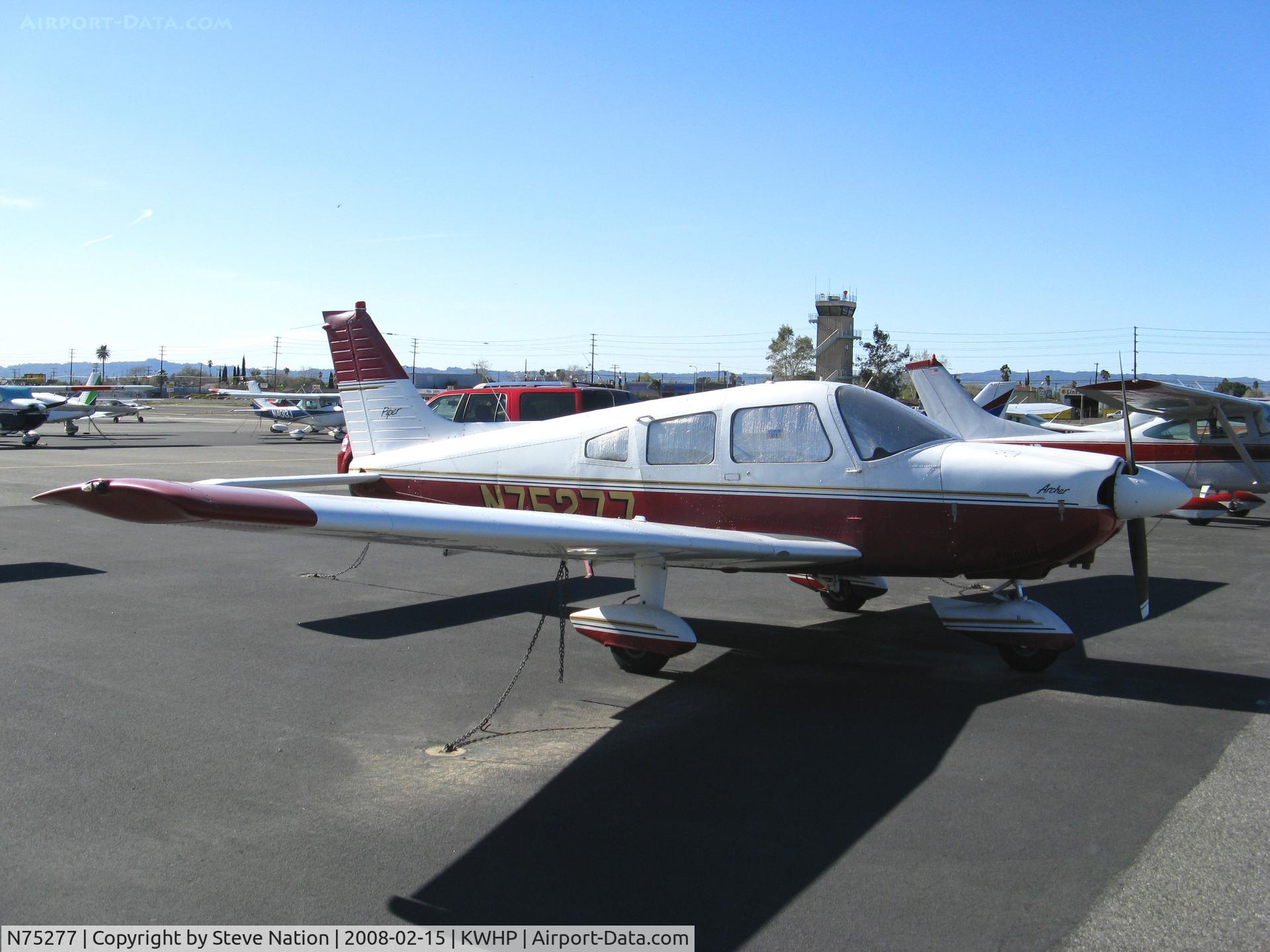 N75277, 1976 Piper PA-28-181 C/N 28-7690321, This 1976 Piper PA-28-181 was home based @ Whiteman Airport, Pacoima, CA when photo was taken. Has since moved.