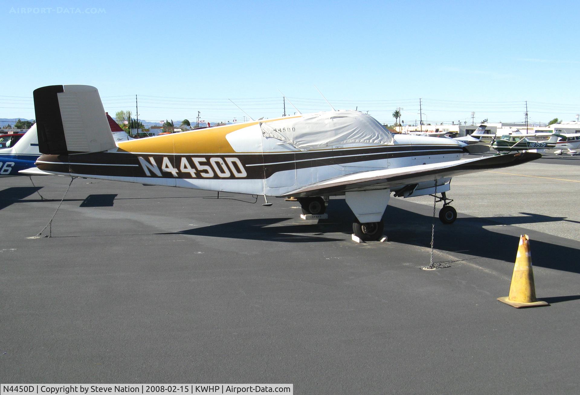 N4450D, 1956 Beech G35 Bonanza C/N D-4575, Locally-Based 1956 Beech G35 Bonanza with cockpit cover @ Whiteman Airport, Pacoima, CA