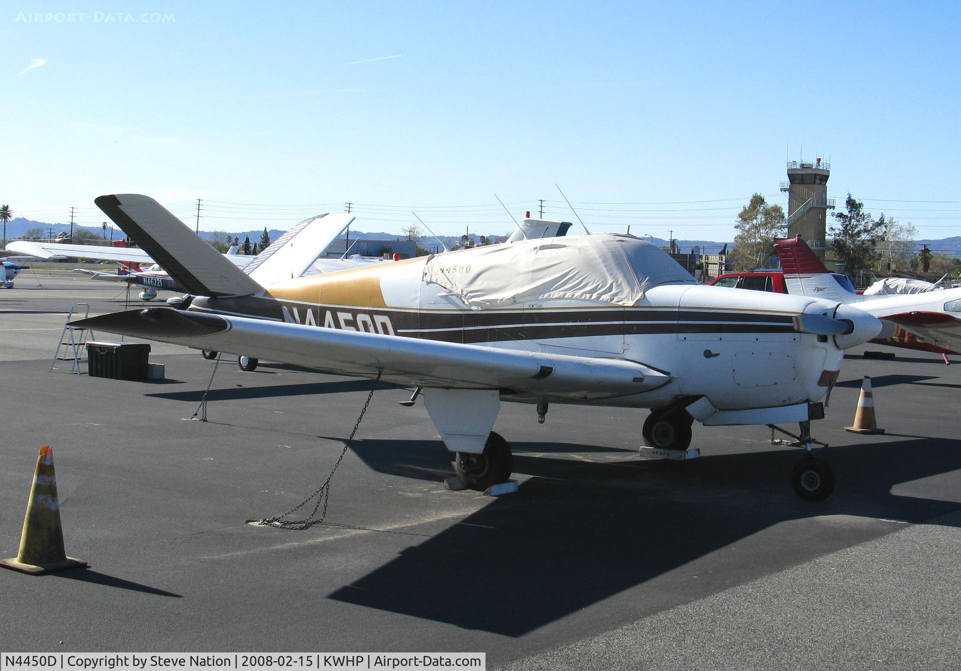N4450D, 1956 Beech G35 Bonanza C/N D-4575, Locally-Based 1956 Beech G35 Bonanza with cockpit cover @ Whiteman Airport, Pacoima, CA
