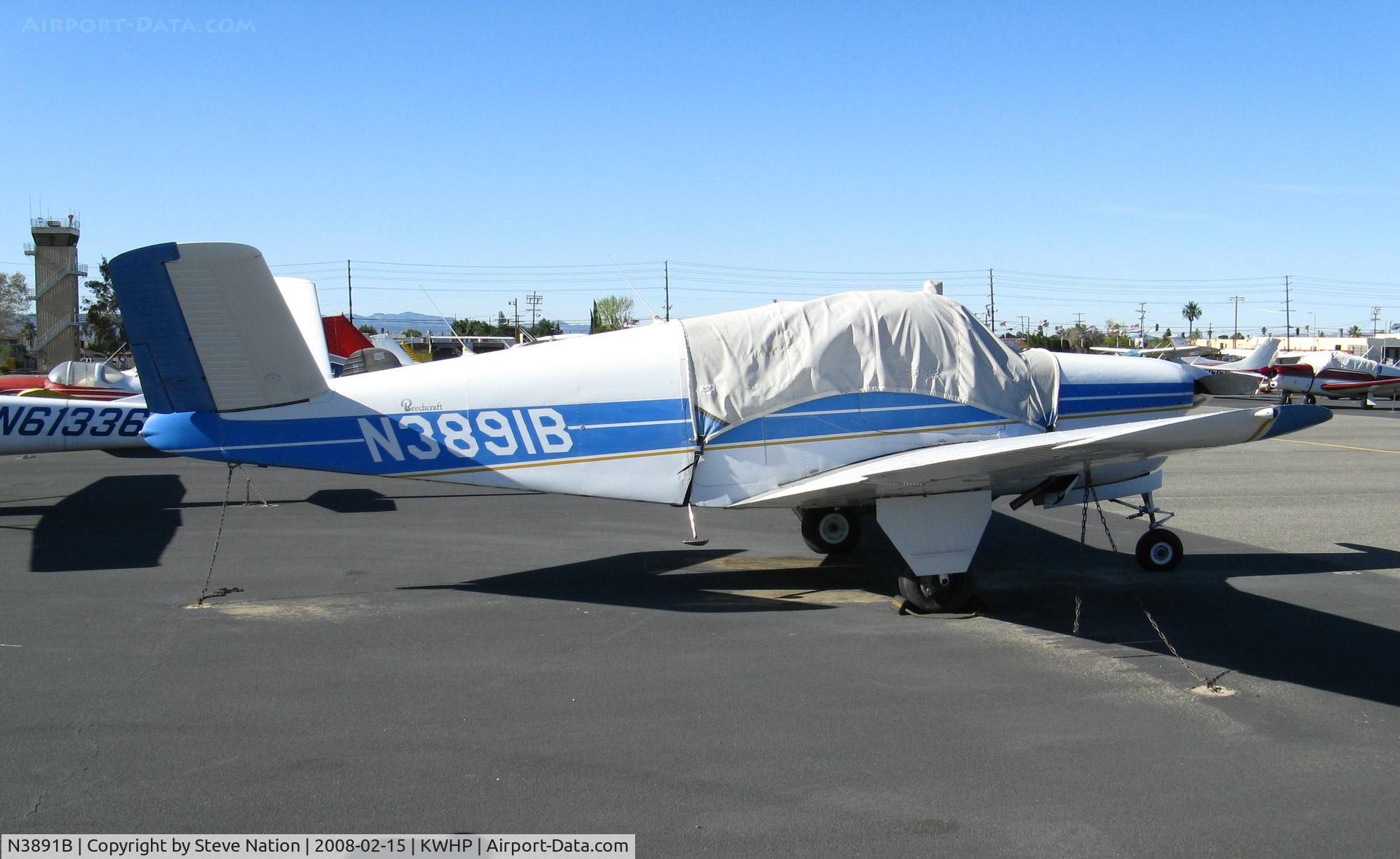 N3891B, 1955 Beech F35 Bonanza C/N D-4189, 1955 Beech F35 Bonanza with cockpit cover @ Whiteman Airport, Pacoima, CA