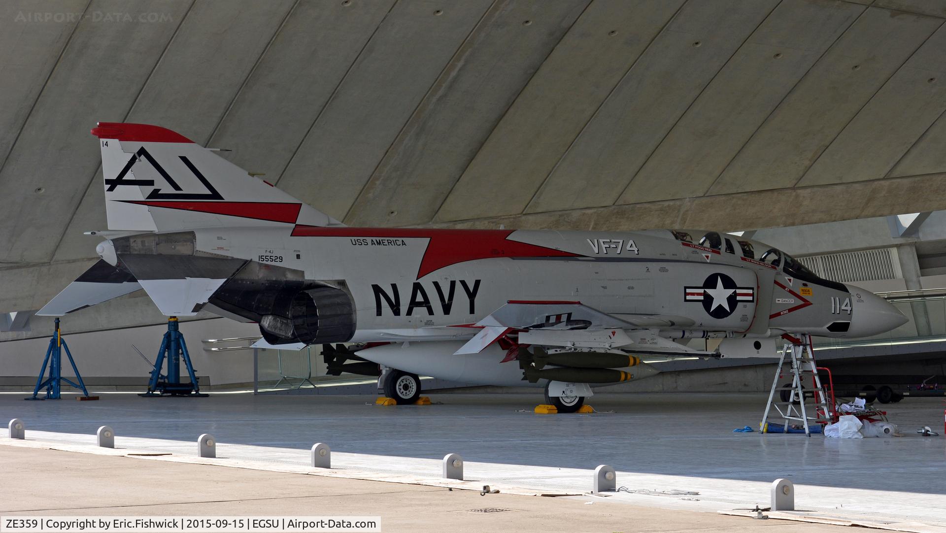 ZE359, McDonnell Douglas F-4J(UK) Phantom II C/N 2746, 2. 155529 refreshed and restored to its place in the American Air Museum, Duxford, Cambridgeshire.