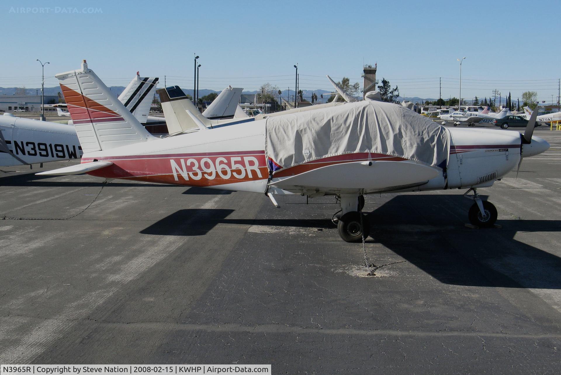 N3965R, 1971 Piper PA-28-180 Cherokee C/N 28-7105070, Locally-Based 1971 Piper PA-28-180 with cockpit cover @ Whiteman Airport, Pacoima, CA