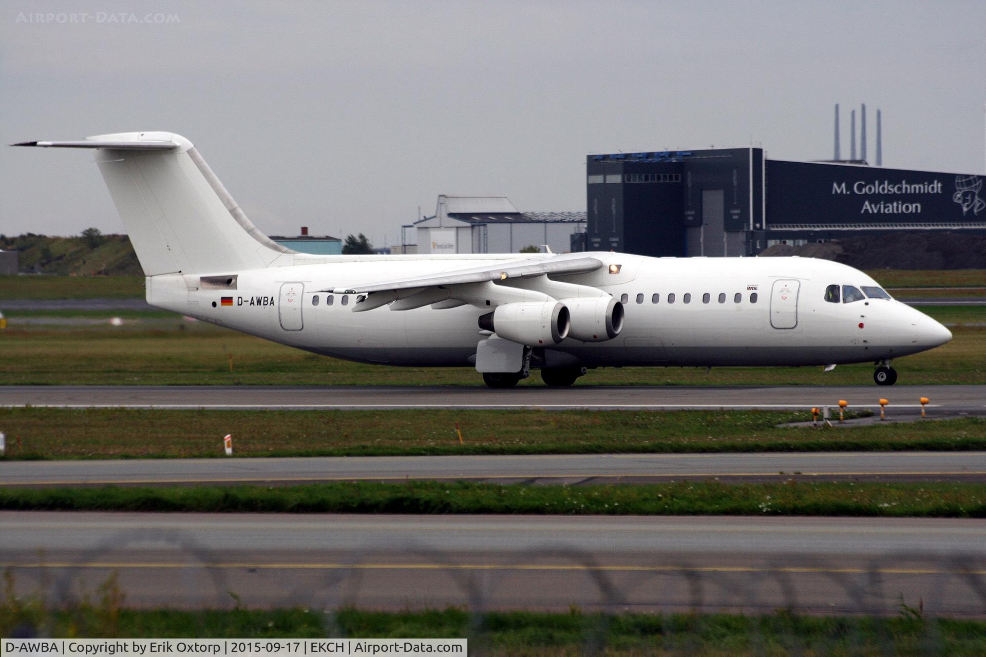 D-AWBA, 1989 British Aerospace BAe.146-300 C/N E3134, D-AWBA taking off rw 22R