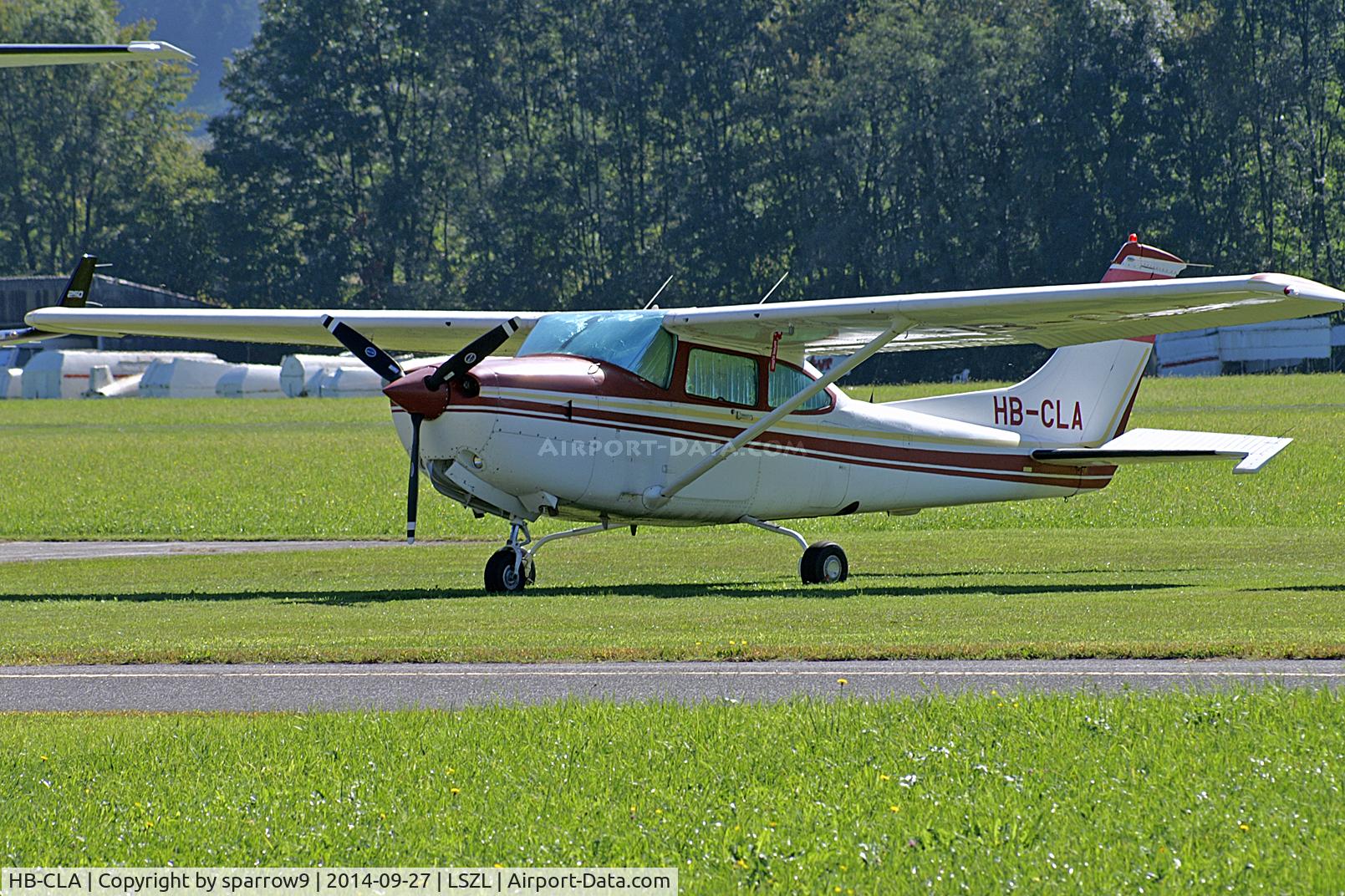 HB-CLA, 1981 Cessna R182 Skylane RG C/N R18201701, parked in the grass