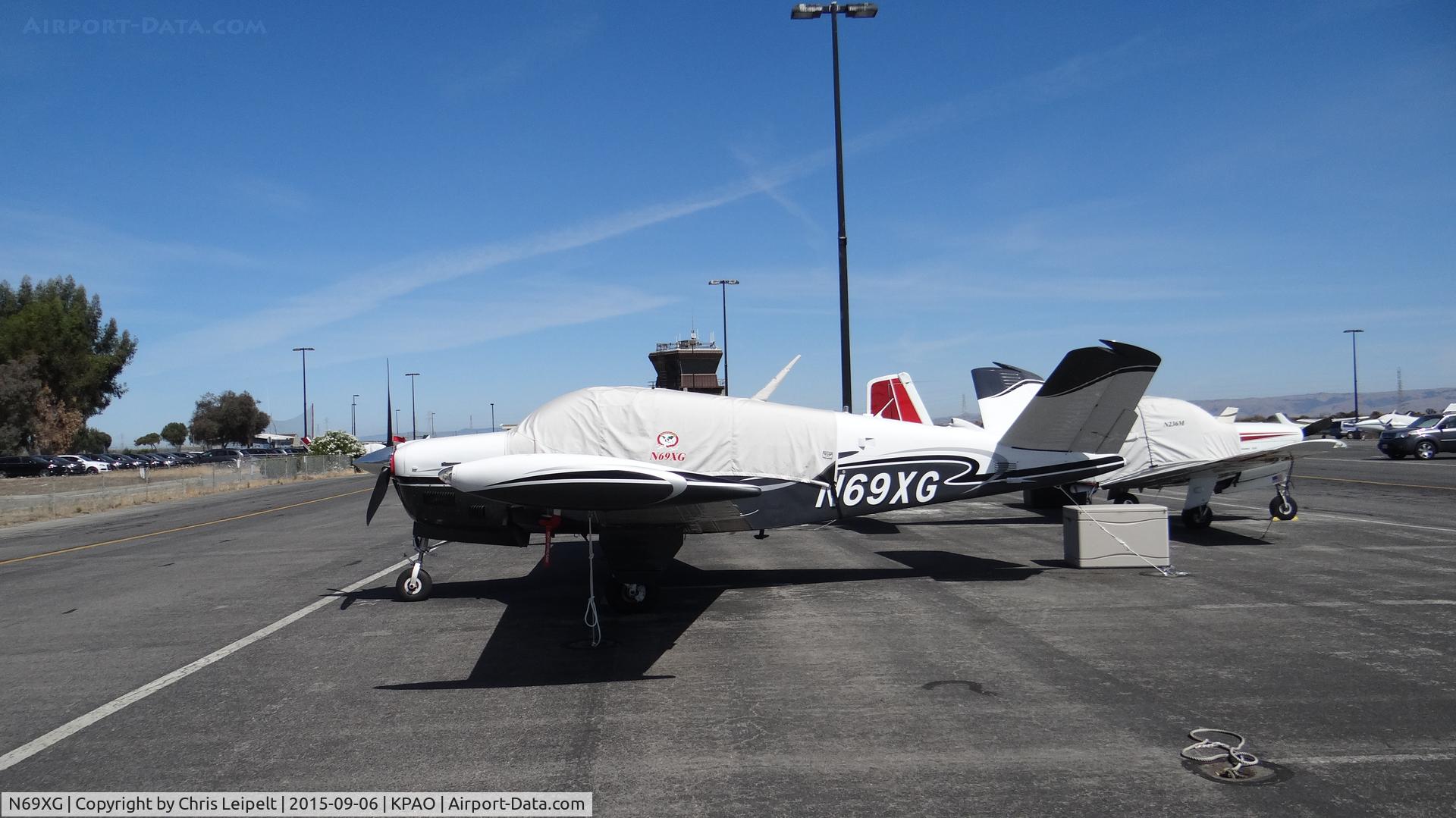 N69XG, 1976 Beech V35B Bonanza C/N D-9859, Locally-based 1976 Beechcraft V35B Bonanza parked at its tie down at Palo Alto Airport, Palo Alto, CA.