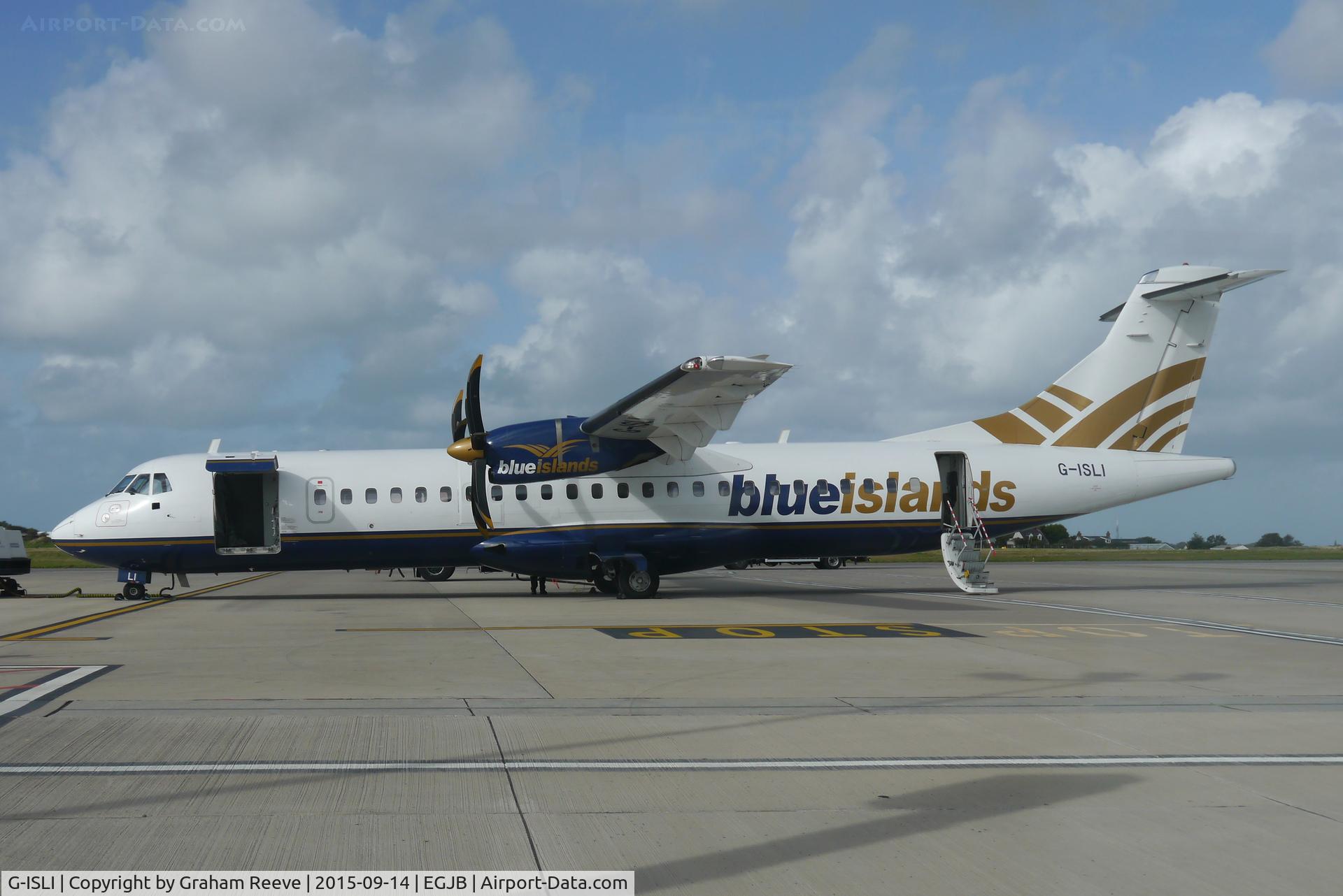 G-ISLI, 1997 ATR 72-212A C/N 529, Parked at Guernsey.