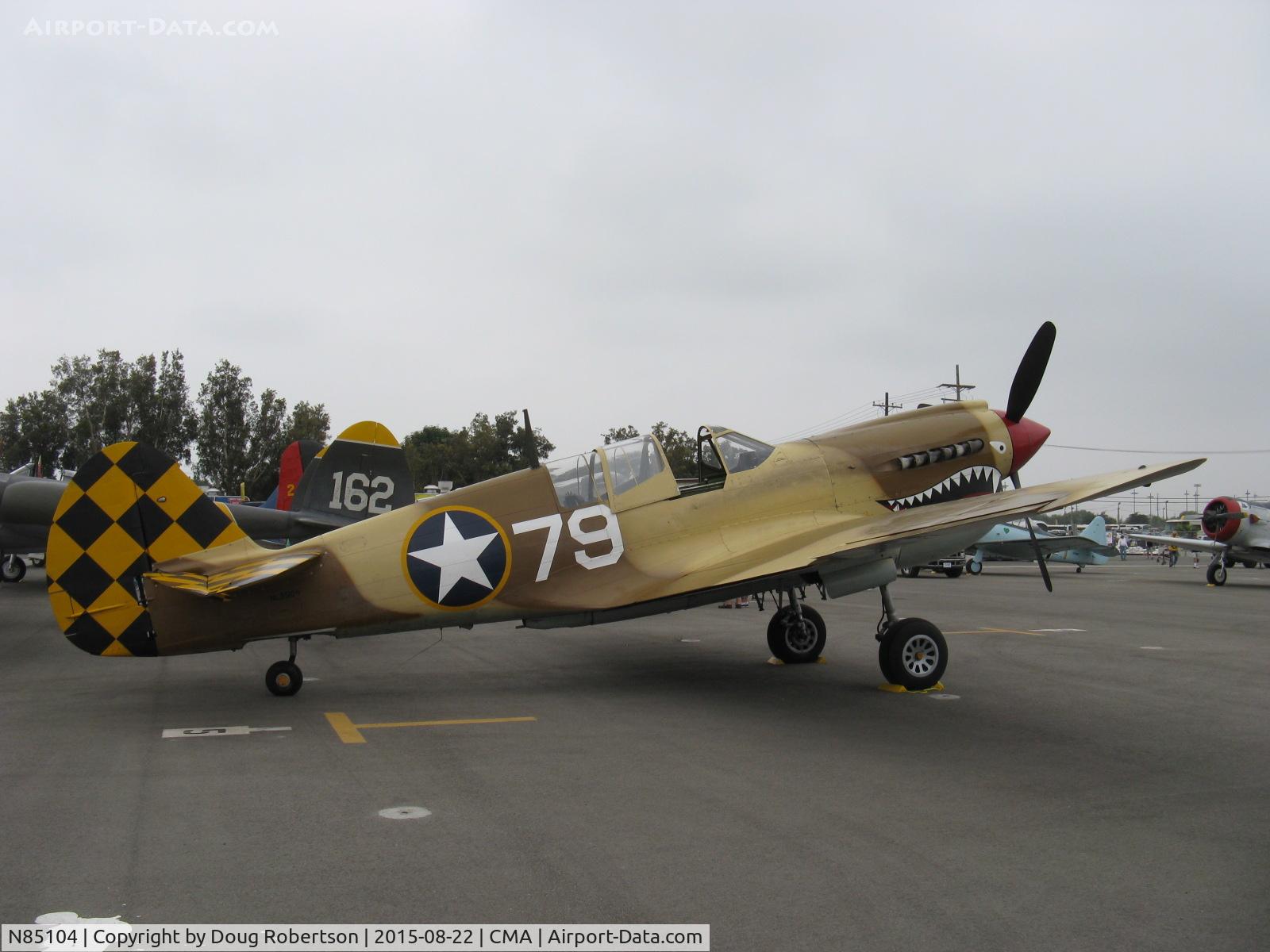 N85104, Curtiss P-40N-5CU Kittyhawk C/N 28954/F858, Curtiss-Wright/Maloney P-40N KITTIHAWK IV, Allison V-1710-81 1,360 Hp, Fighter-Bomber, Six 12.7mm/0.5 in. machine guns in wings & one 500 lb. bomb ordnance, Limited CL. warbird used by USAAC, AVG & RAF.