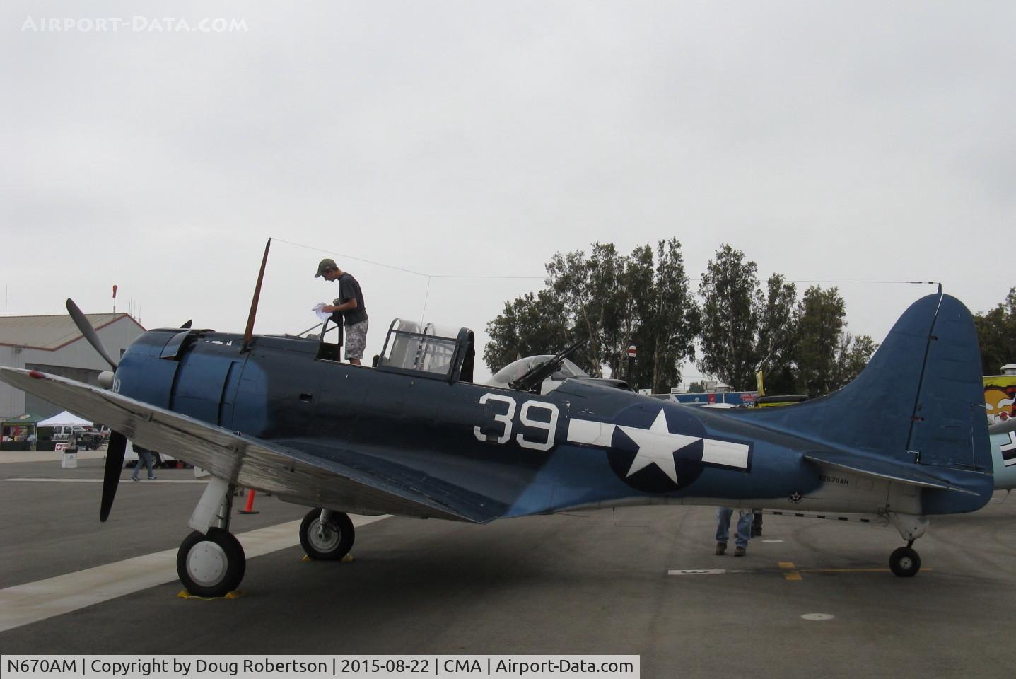 N670AM, 1993 Douglas SBD-5 Dauntless C/N 28536, 1993 Douglas/Maloney SBD-5 DAUNTLESS, Wright R-1820 Cyclone R-1820-60 1,200 Hp, 2 0.50 guns, 2 dorsal flexible 0.30 guns, up to 1,600 lb bombs under fuselage & 2 325 lb bombs under wings. -5 USN version.