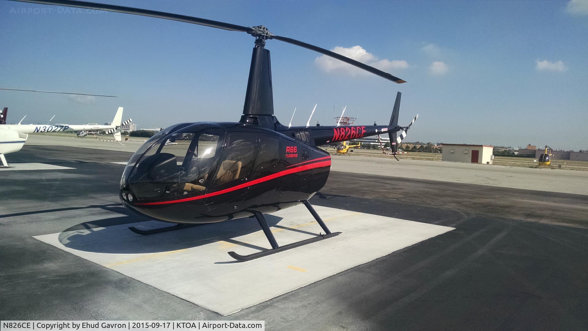 N826CE, 2015 Robinson R66 C/N 0668, New Robinson R66 with Garmin 500H, autopilot, radar altimeter, sitting on the ground.