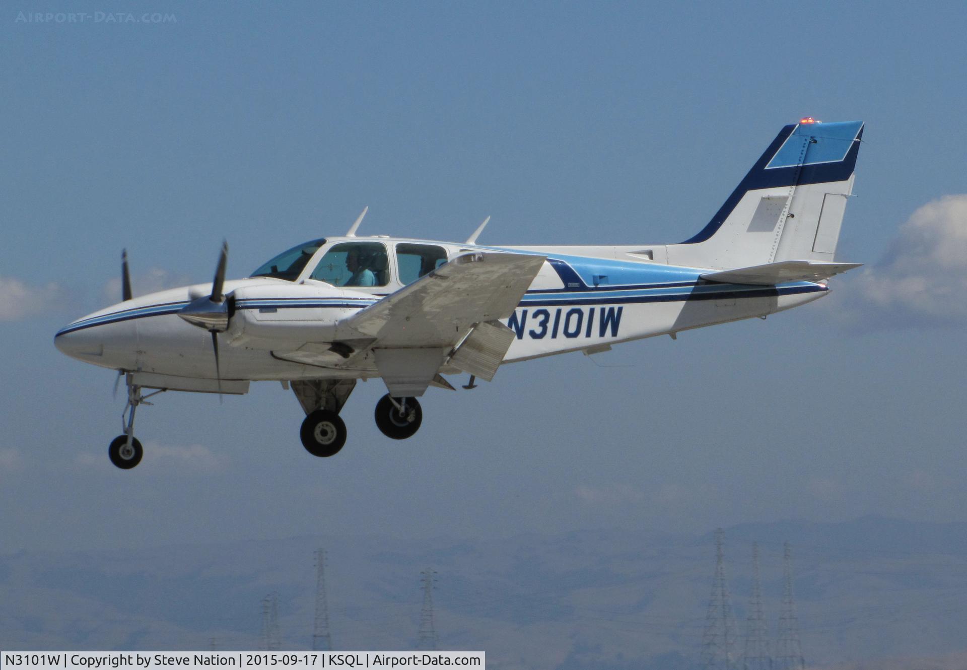 N3101W, 1973 Beech E-55 Baron C/N TE-953, Pristine (!) Southern California-Based 1973 Beech E55 arriving from MUVT (Hermanos Ameijeiras, Mexico) @ San Carlos Municipal Airport, CA
