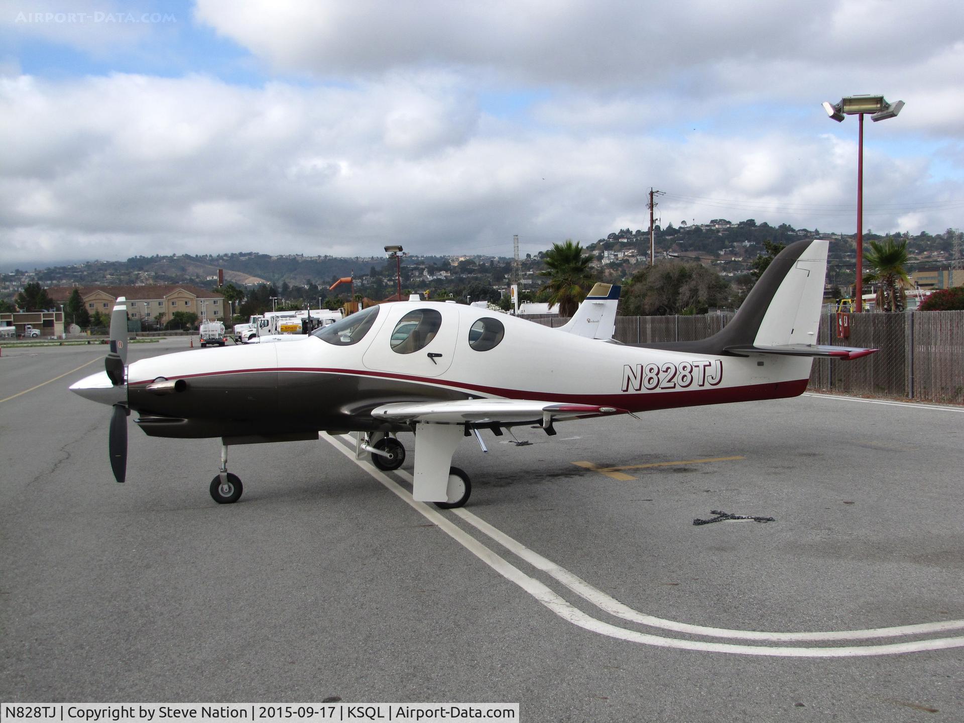 N828TJ, 2012 Lancar Evolution C/N EVO-0042, 2012 Lancair Evolution on visitor's ramp @ San Carlos Municipal Airport, CA