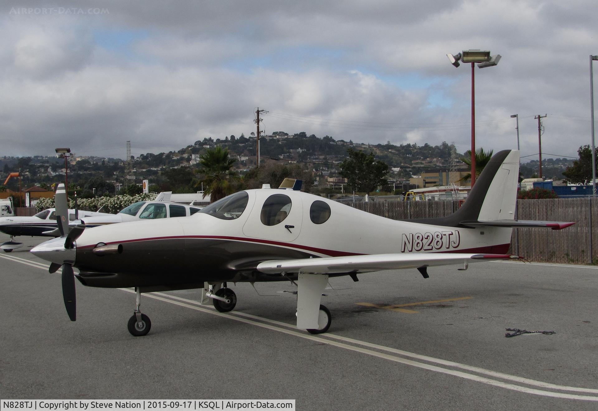 N828TJ, 2012 Lancar Evolution C/N EVO-0042, 2012 Lancair Evolution on visitor's ramp @ San Carlos Municipal Airport, CA