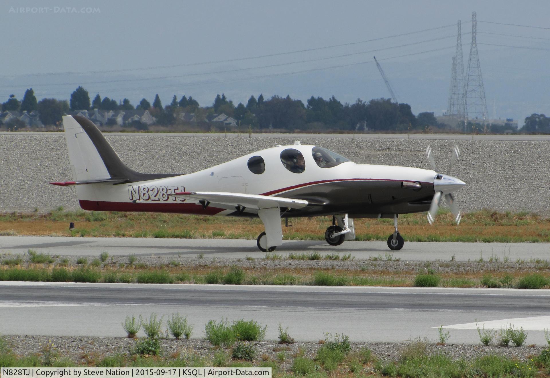 N828TJ, 2012 Lancar Evolution C/N EVO-0042, 2012 Lancair Evolution taxiing for flight to KLVK (Livermore, CA) @ San Carlos Municipal Airport, CA