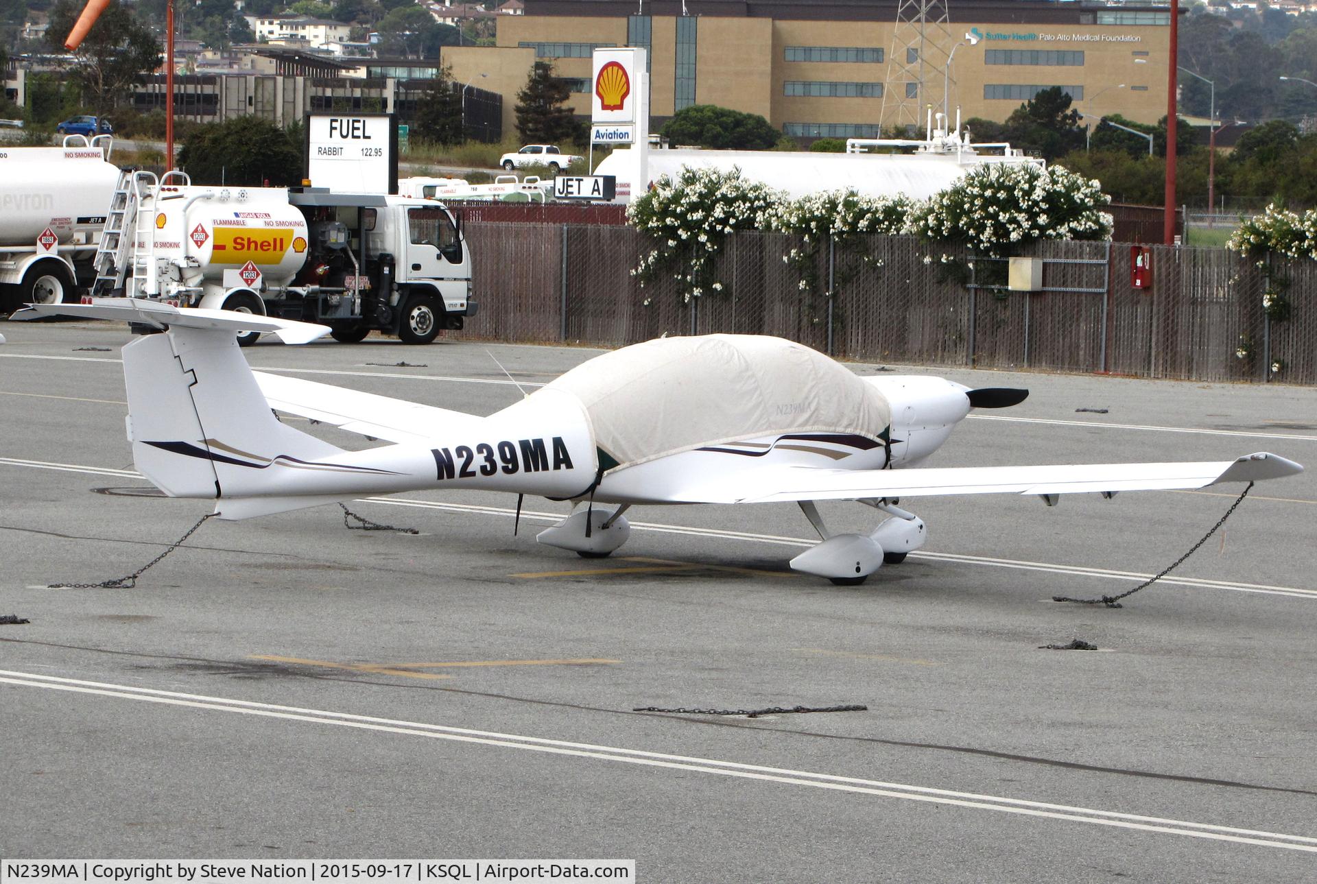 N239MA, 2005 Diamond DA-40 Diamond Star C/N 40.512, 2005 Diamond DA-40 with cockpit cover on visitor's ramp @ San Carlos Airport, CA