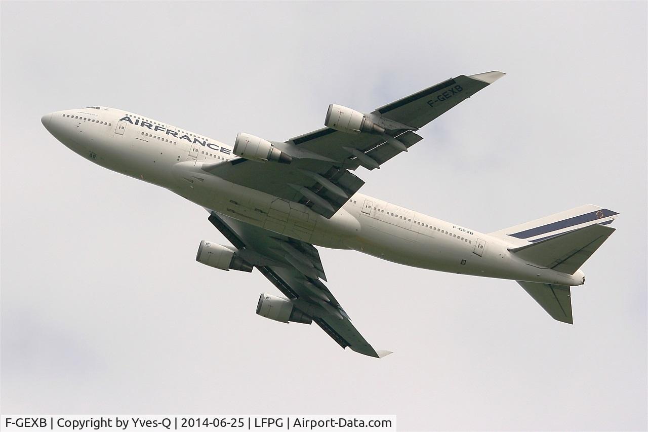 F-GEXB, 1991 Boeing 747-4B3M C/N 24155, Boeing 747-4B3M, Take off rwy 27L, Roissy Charles De Gaulle airport (LFPG-CDG)