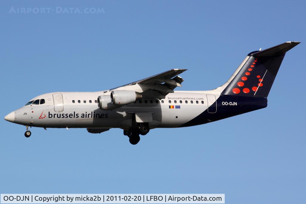 OO-DJN, 1995 British Aerospace Avro 146-RJ85 C/N E.2275, Landing