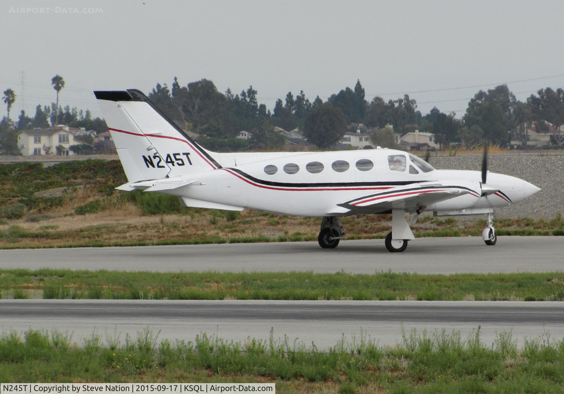 N245T, 1981 Cessna 421C Golden Eagle C/N 421C-1104, Oregon-Based 1981 Cessna 421C running engine checks prior flight to nearby KSJC (San Jose Intl, CA) @ San Carlos Municipal Airport, CA