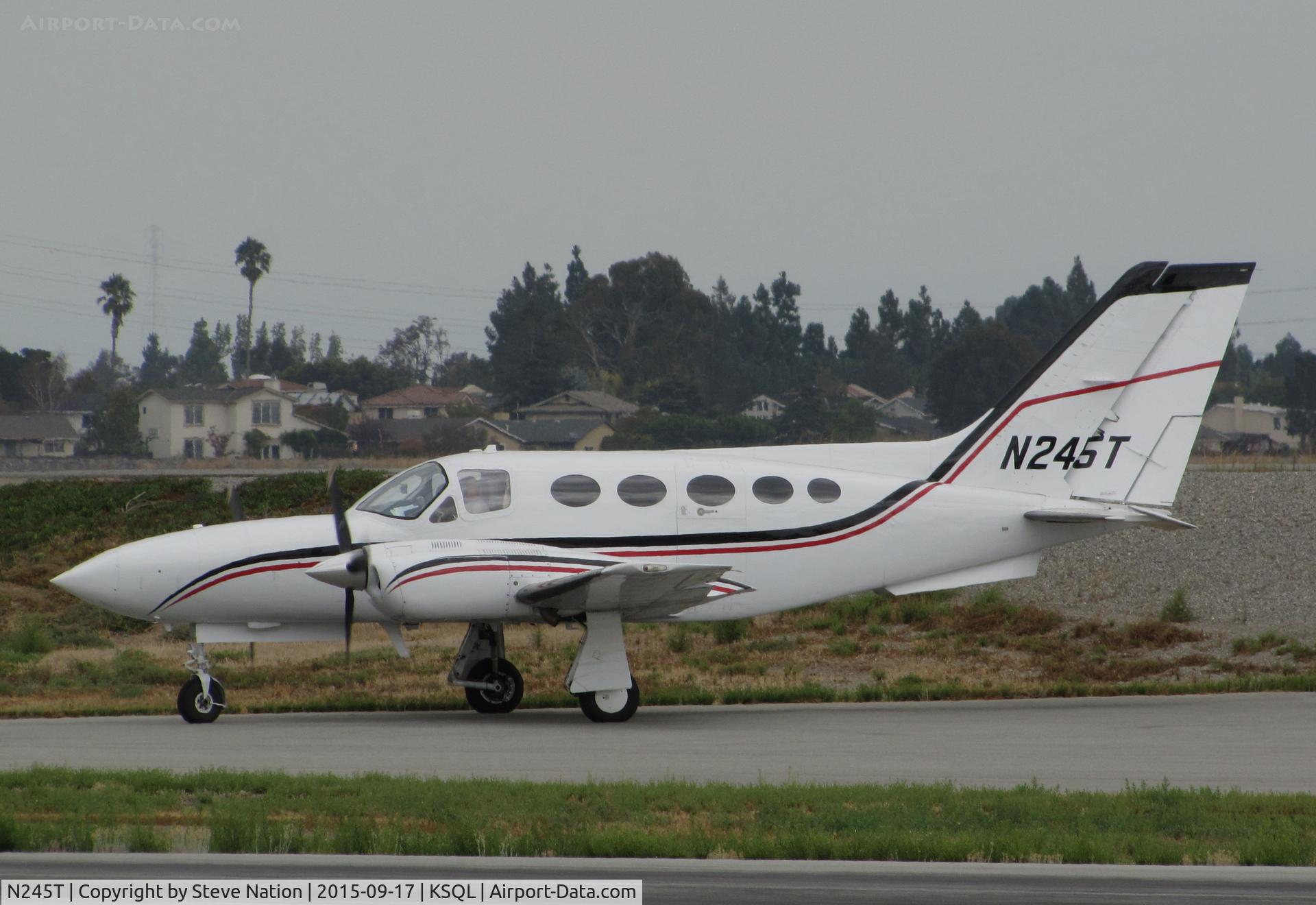 N245T, 1981 Cessna 421C Golden Eagle C/N 421C-1104, Oregon-Based 1981 Cessna 421C going over checklist prior to flight to nearby KSJC (San Jose Intl, CA) @ San Carlos Municipal Airport, CA