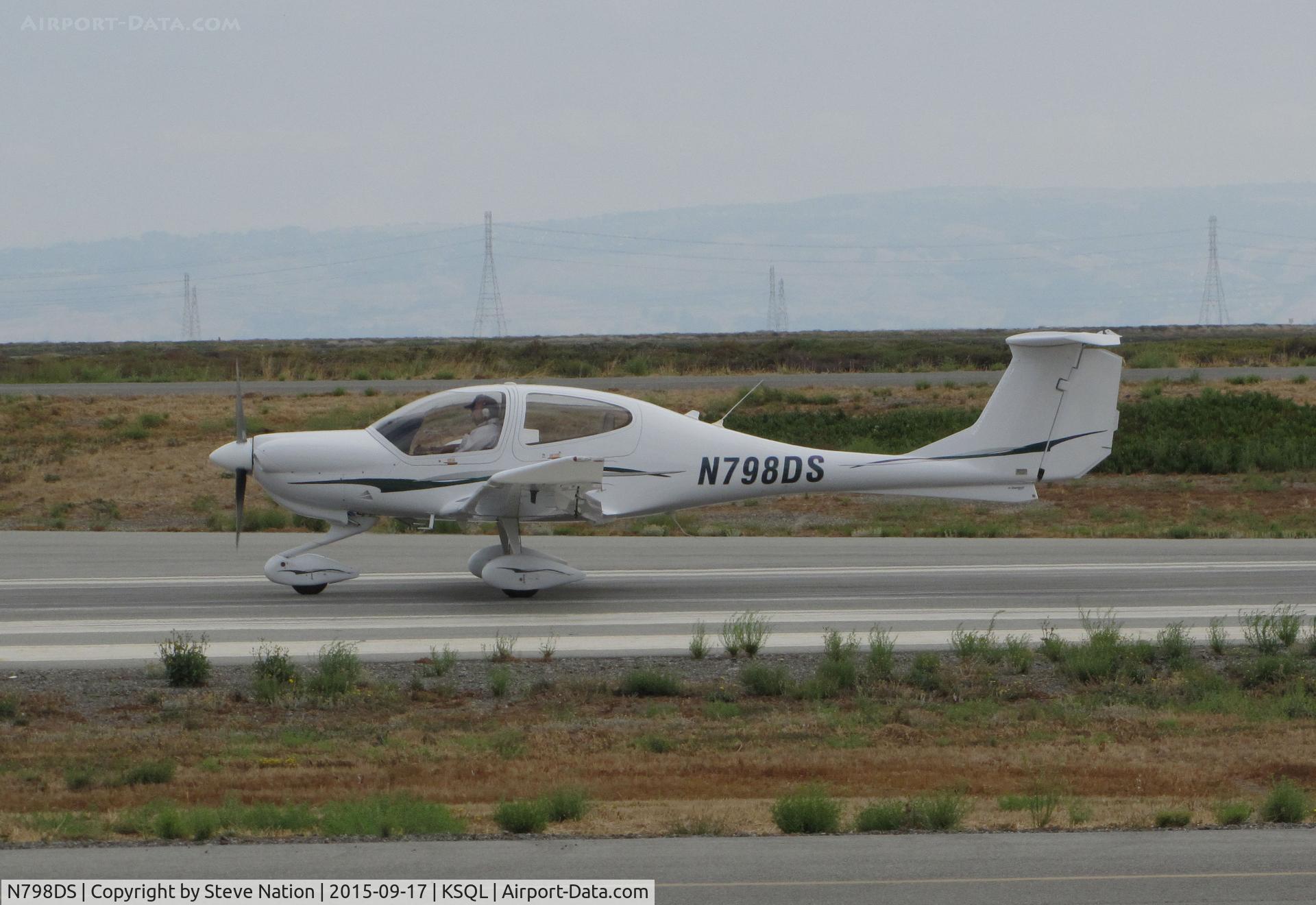 N798DS, 2007 Diamond DA-40 Diamond Star C/N 40.798, Locally-Based 2007 Diamond DA-40 beginning takeoff roll @ San Carlos Municipal Airport, CA