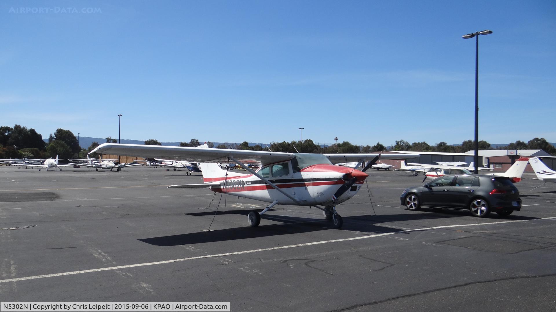 N5302N, 1980 Cessna 182Q Skylane C/N 18267633, Locally-bassed 1980 Cessna 182Q parked at its tie down at Palo Alto Airport, Palo Alto, CA.