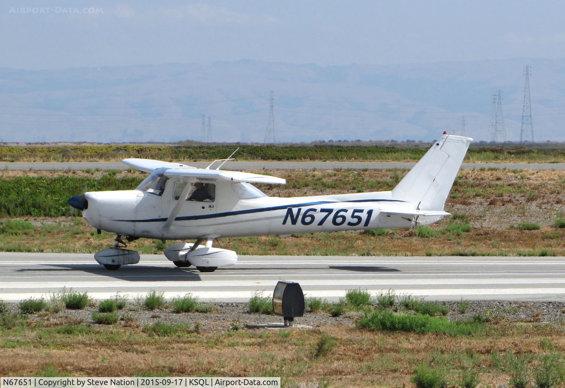 N67651, 1978 Cessna 152 C/N 15281963, Locally-based 1978 Cessna 152 ready for takeoff @ San Carlos Municipal Airport, CA