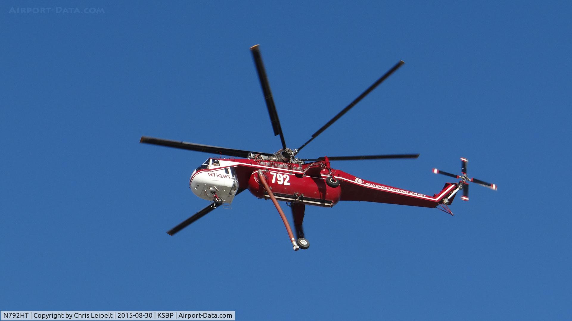 N792HT, 1968 Sikorsky CH-54A Tarhe C/N 64.049, Locally-based 1968 Sikorsky CH-54A departing vertically at San Luis Obispo Airport, San Luis Obispo, CA.