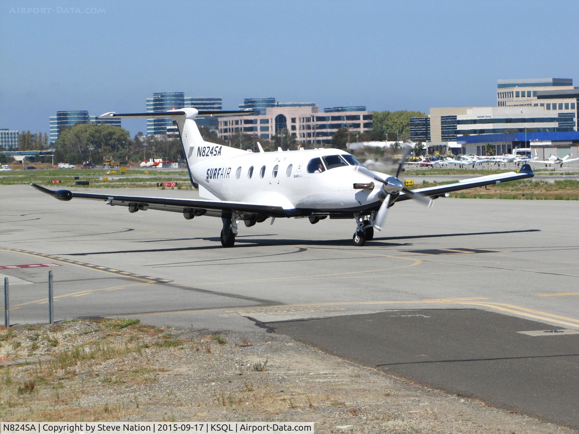 N824SA, 2015 Pilatus PC-12/47E C/N 1523, Surf Air 2015 Pilatus PC-12/47E operating as 