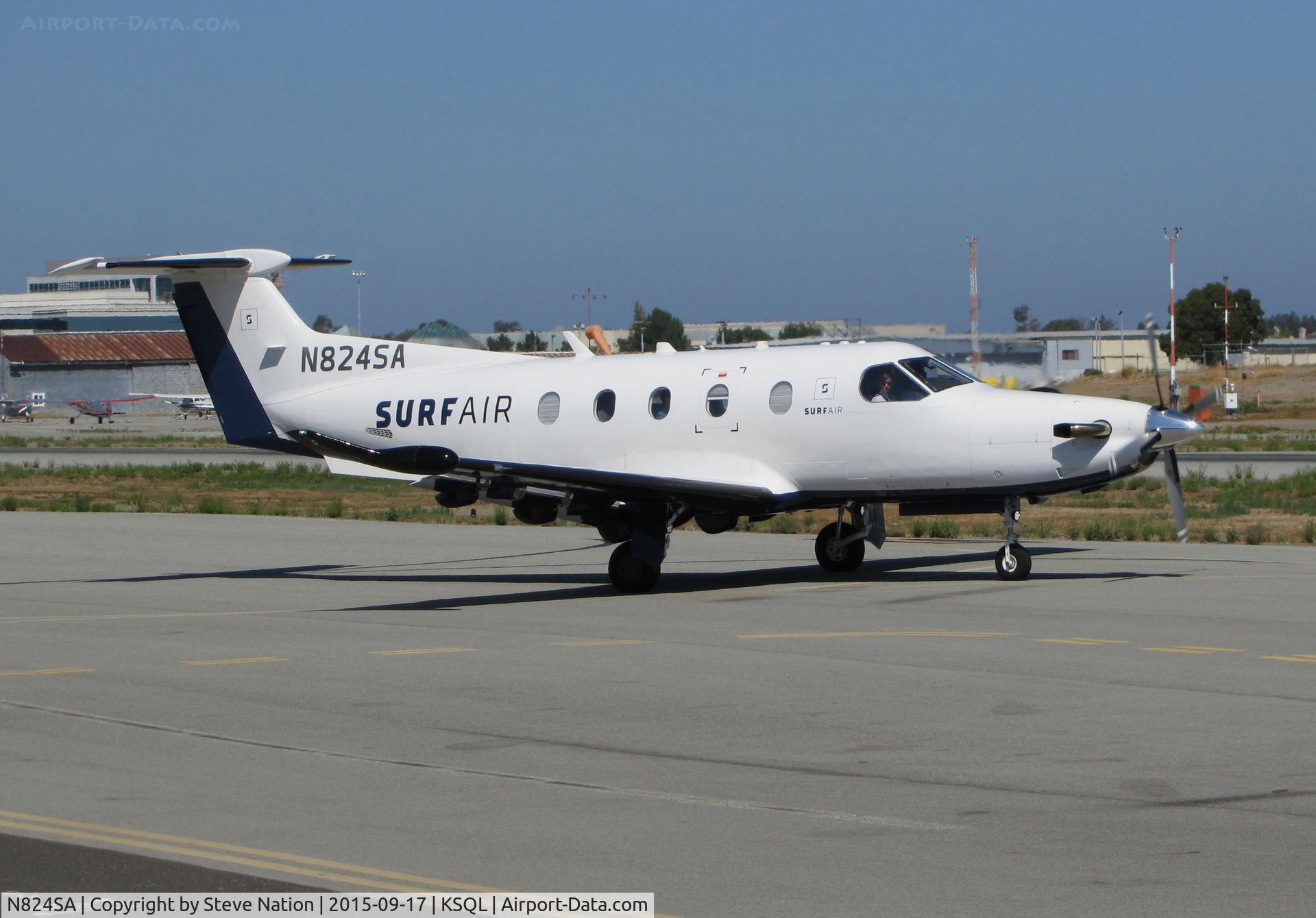 N824SA, 2015 Pilatus PC-12/47E C/N 1523, Surf Air 2015 Pilatus PC-12/47E operating as 