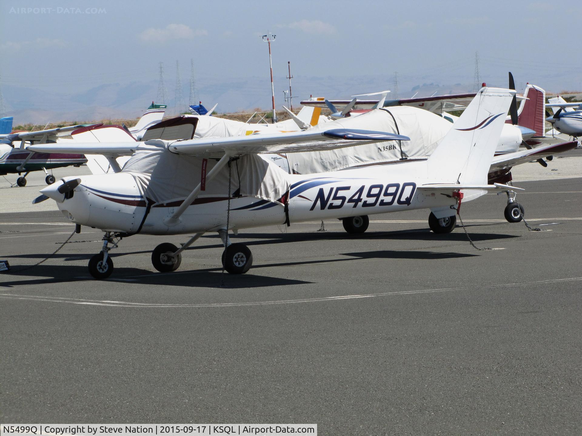 N5499Q, 1981 Cessna 152 C/N 15285114, 1981 Cessna 152 with cockpit cover @ San Carlos Airport, CA