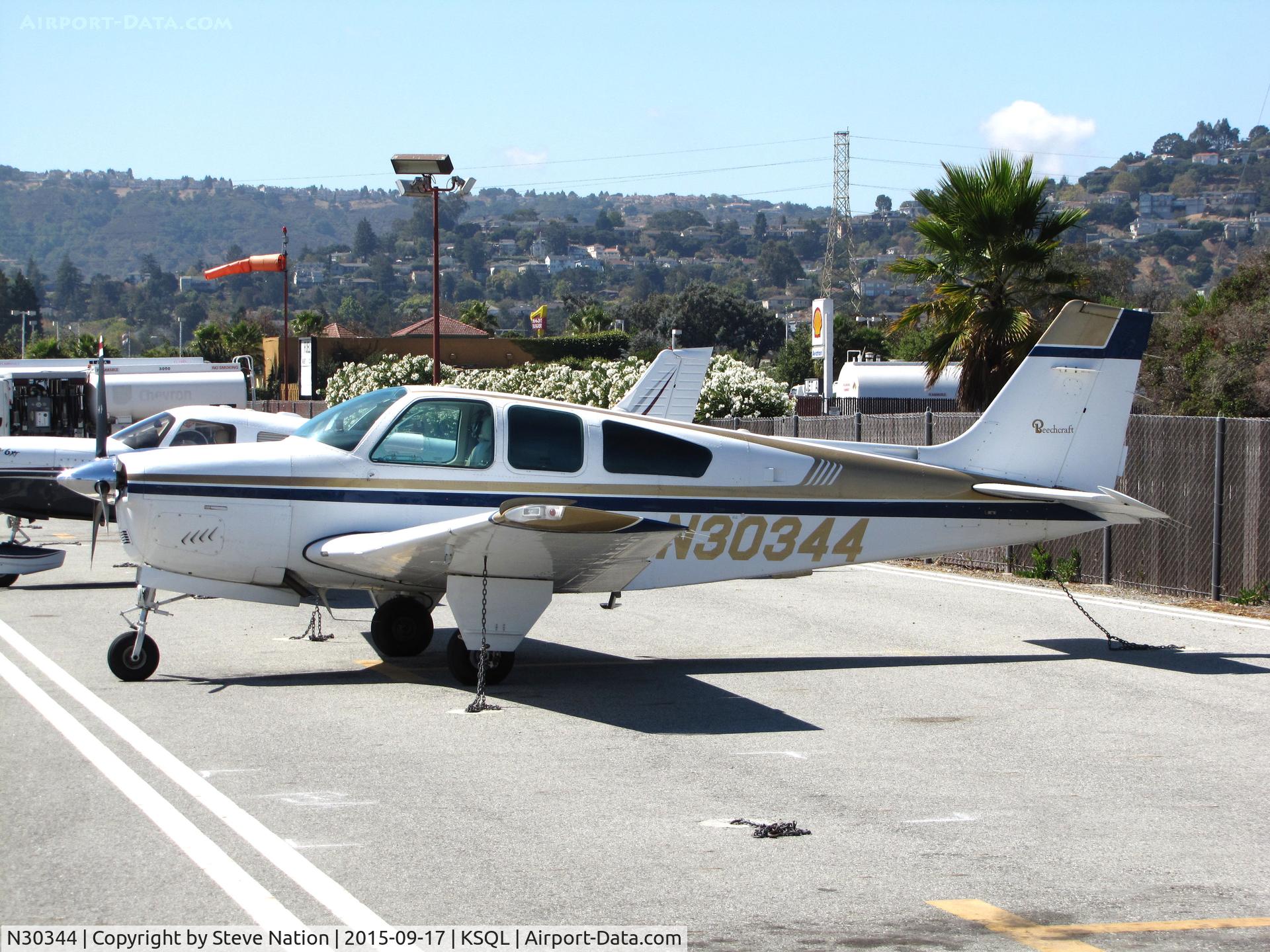 N30344, 1987 Beech F33A Bonanza C/N CE-1111, Skeet Air (San Antonio, TX) 1987 Beech F33A on the visitor's ramp @ San Carlos Airport, CA