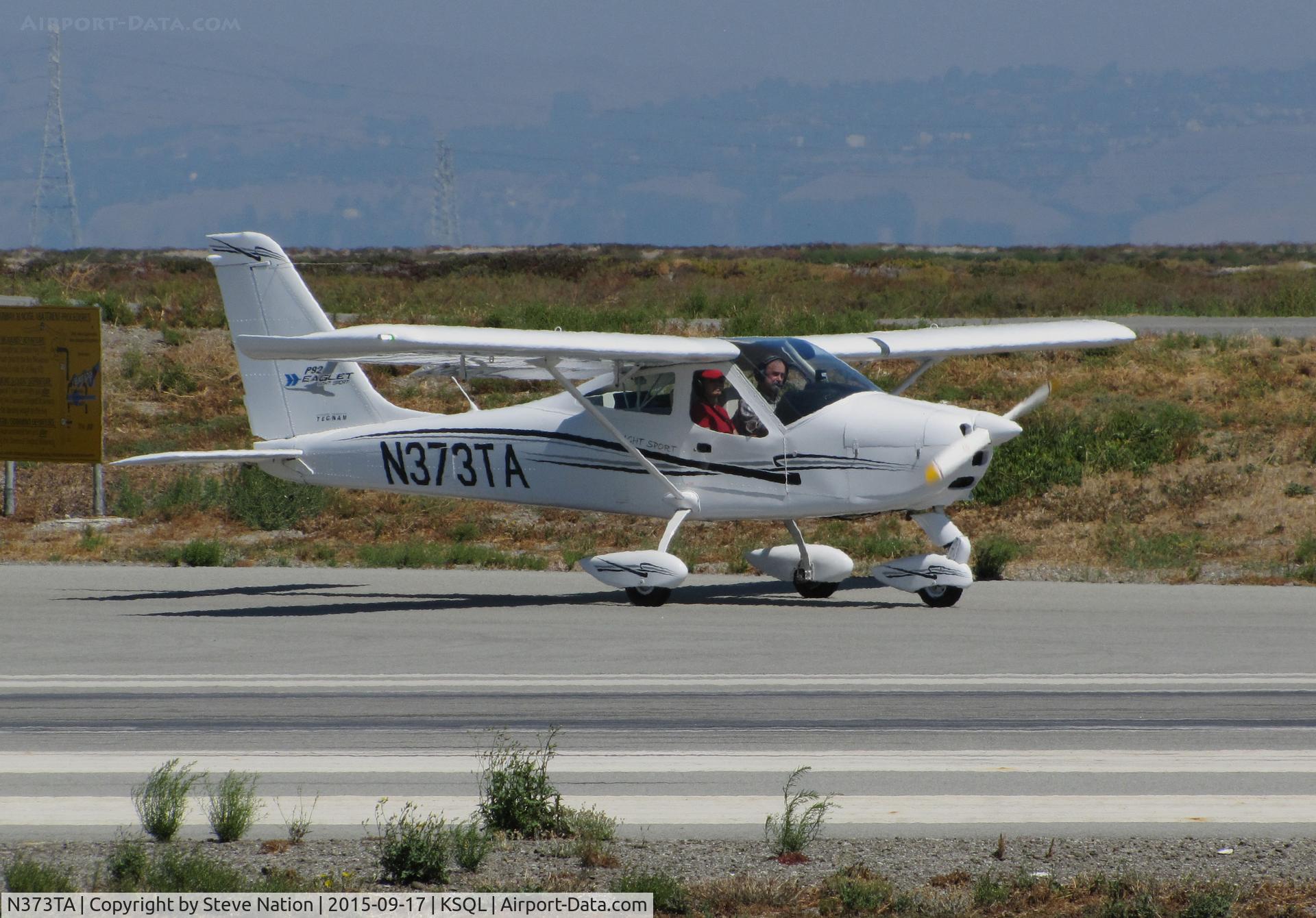 N373TA, Tecnam P-92 Eaglet C/N 1317, Locally-based 2010 Tecnam P-92 Eaglet taxiing for takeoff @ San Carlos Airport, CA