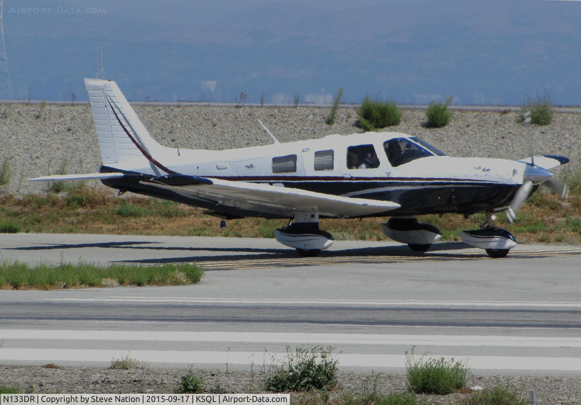 N133DR, 2005 Piper PA-32-301XTC Saratoga C/N 3255027, Visiting 2005 Piper PA-32-301XTC taxis for takeoff @ San Carlos Airport, CA