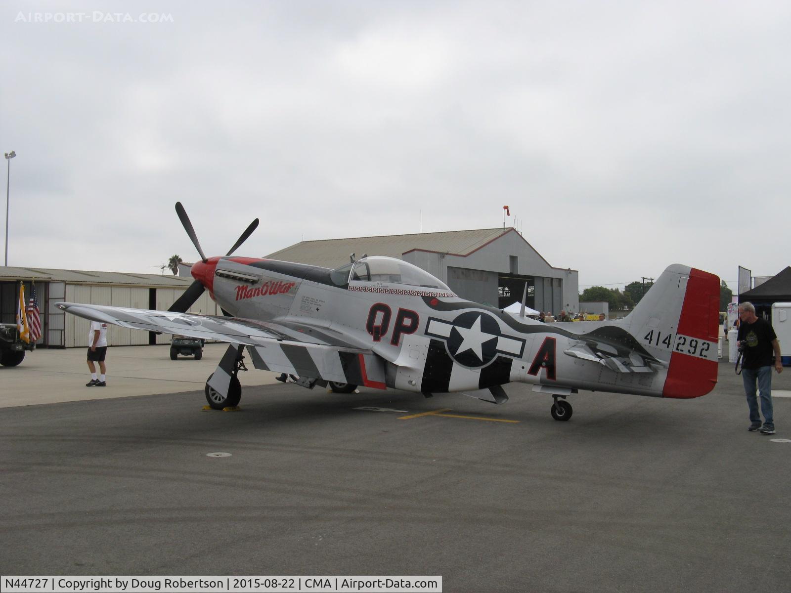 N44727, 1944 North American P-51D Mustang C/N 122-39198, 1944 North American/Aero Classics P-51D MUSTANG 'Man O' War', Packard Rolls-Royce V-1650 Merlin 1,695 Hp, Limited class warbird