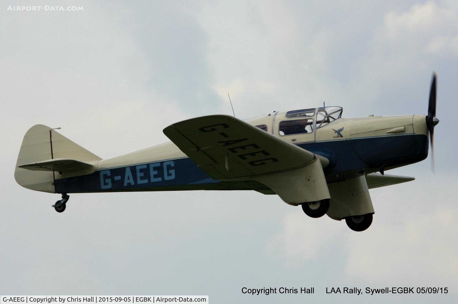 G-AEEG, 1936 Miles M-3A Falcon Major C/N 216, at the LAA Rally 2015, Sywell