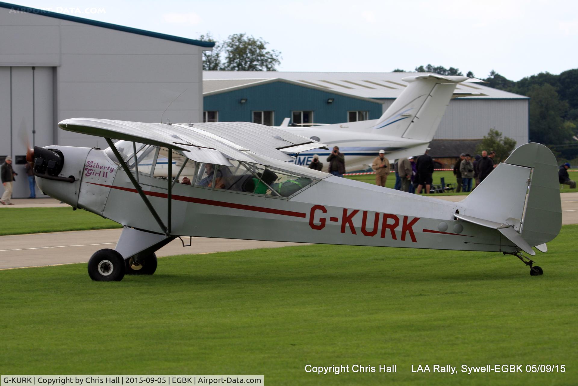 G-KURK, 1943 Piper L-4H Grasshopper (J3C-65D) C/N 11527, at the LAA Rally 2015, Sywell