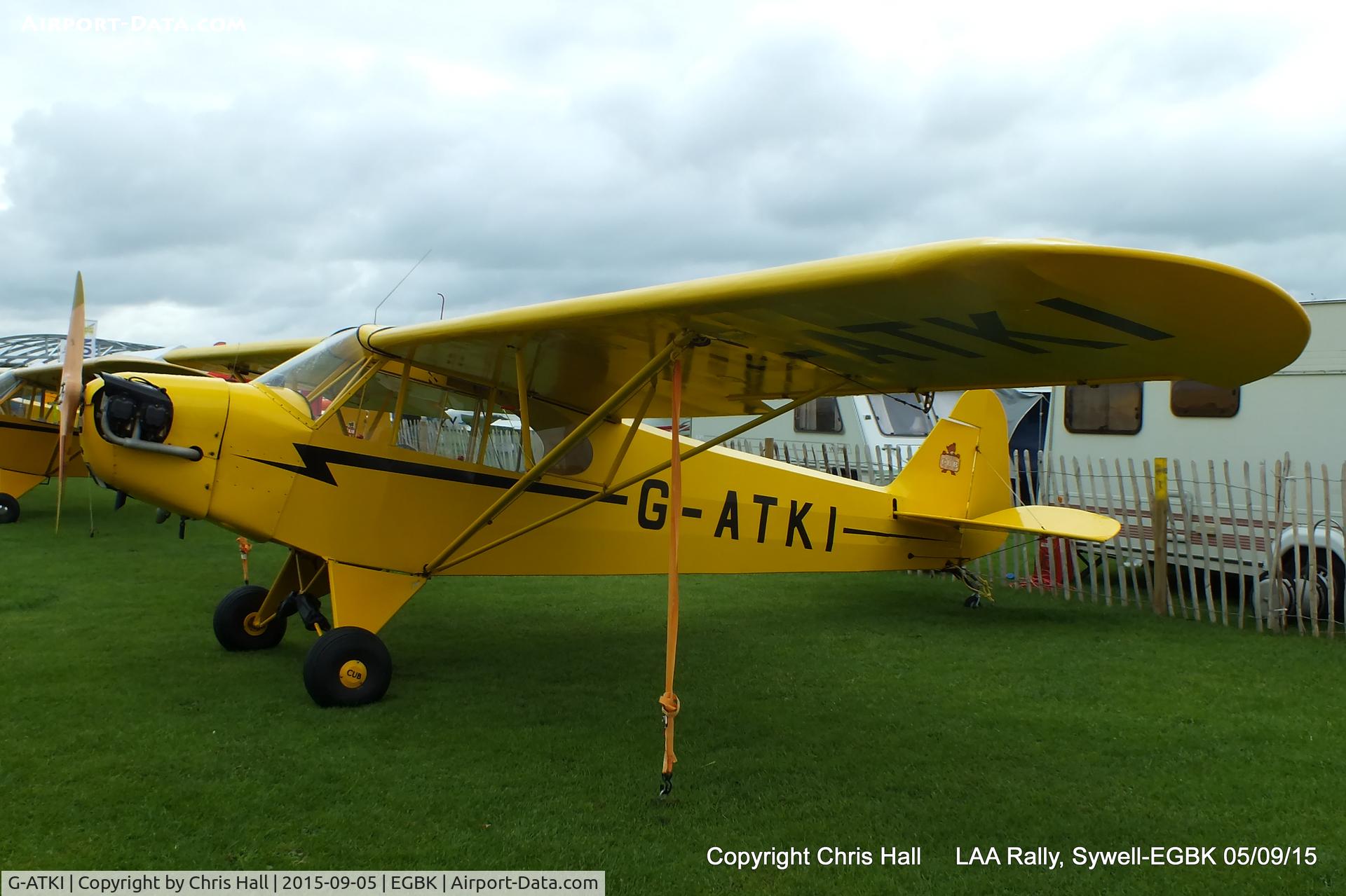 G-ATKI, 1946 Piper J3C-65 Cub Cub C/N 17545, at the LAA Rally 2015, Sywell