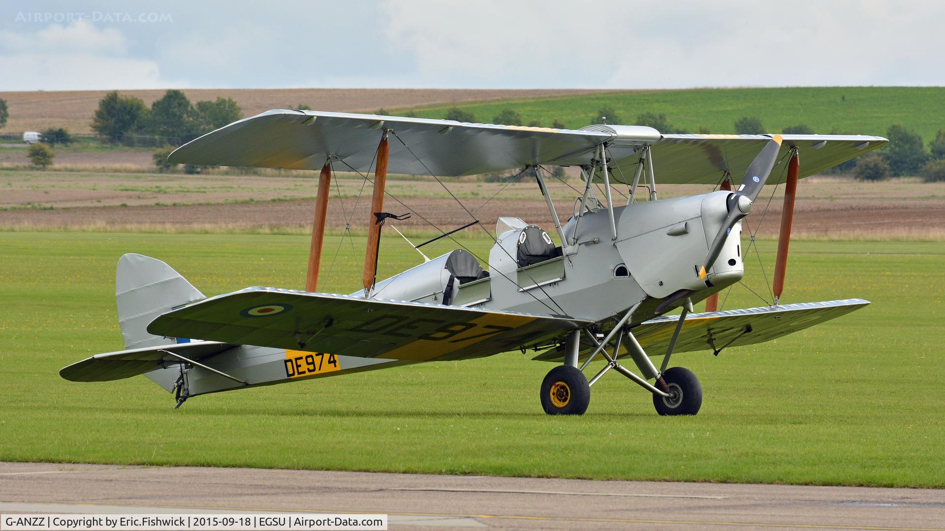 G-ANZZ, 1944 De Havilland DH-82A Tiger Moth II C/N 85834, 3. G-ANZZ - 'The Bishop' on the eve of The Battle of Britain (75th.) Anniversary Air Show, Sept. 2015.