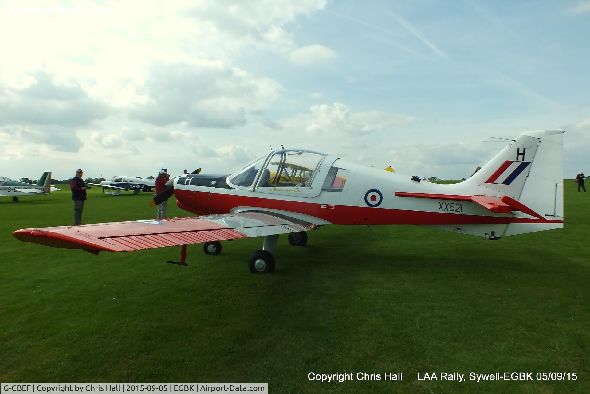 G-CBEF, 1974 Scottish Aviation Bulldog T.1 C/N BH120/286, at the LAA Rally 2015, Sywell