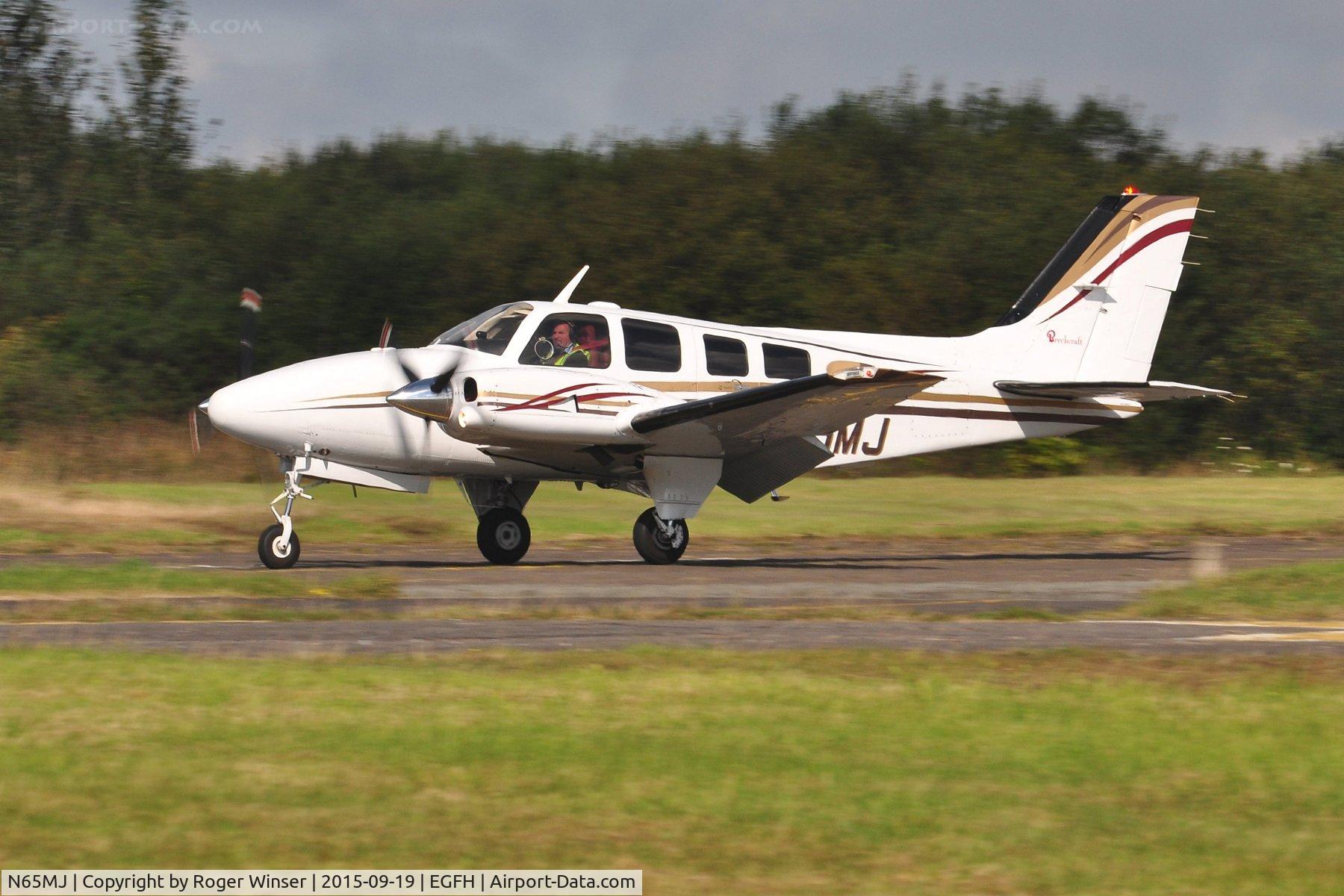 N65MJ, 1985 Beech 58P Baron C/N TJ-487, Visiting Beech Baron arriving Runway 22.