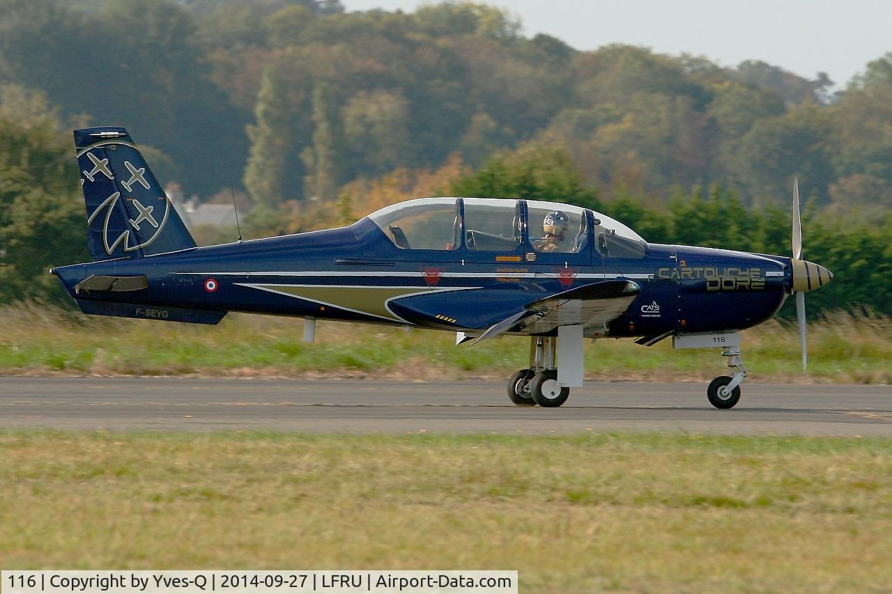 116, Socata TB-30 Epsilon C/N 116, Socata TB30 Epsilon (F-SEYG), French Air Force Aerobatics Team Cartouche Doré, Morlaix-Ploujean airport (LFRU-MXN)  Air show 2014