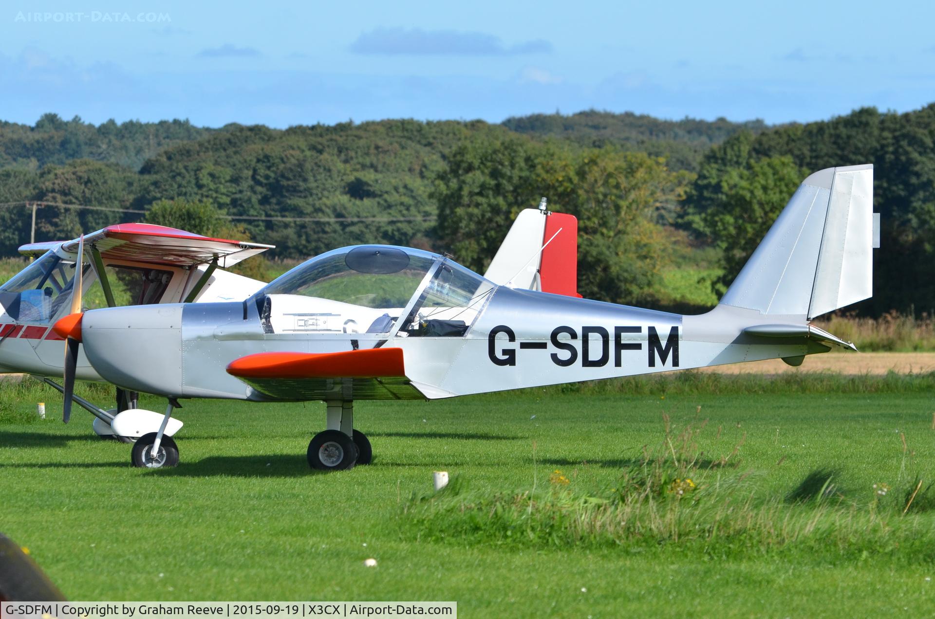 G-SDFM, 2002 Aerotechnik EV-97 Eurostar C/N PFA 315-13884, Parked at Northrepps.