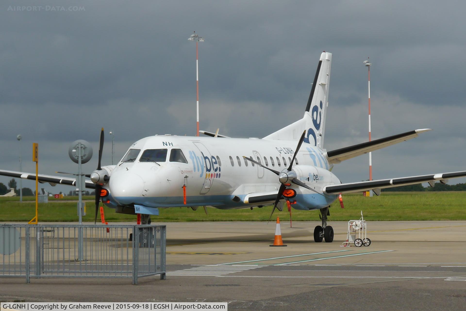 G-LGNH, 1993 Saab SF340B C/N 340B-333, Parked at Norwich.